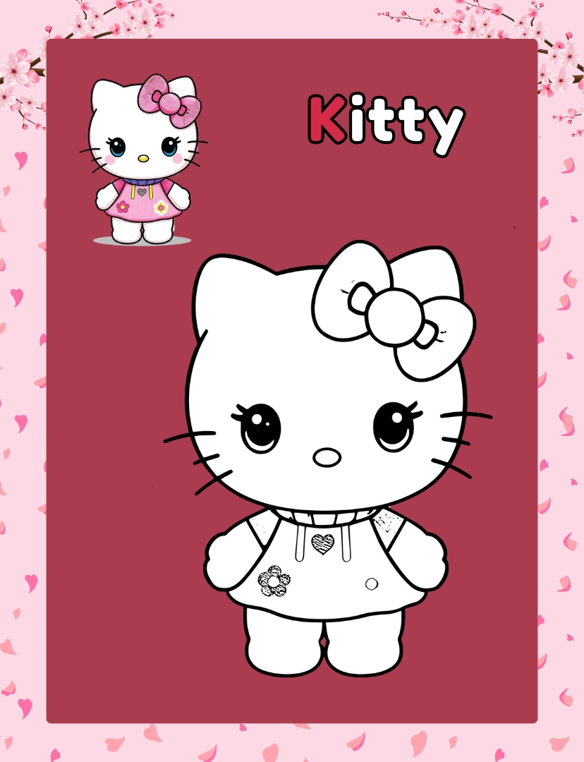 hello kitty coloring pages printable pdf