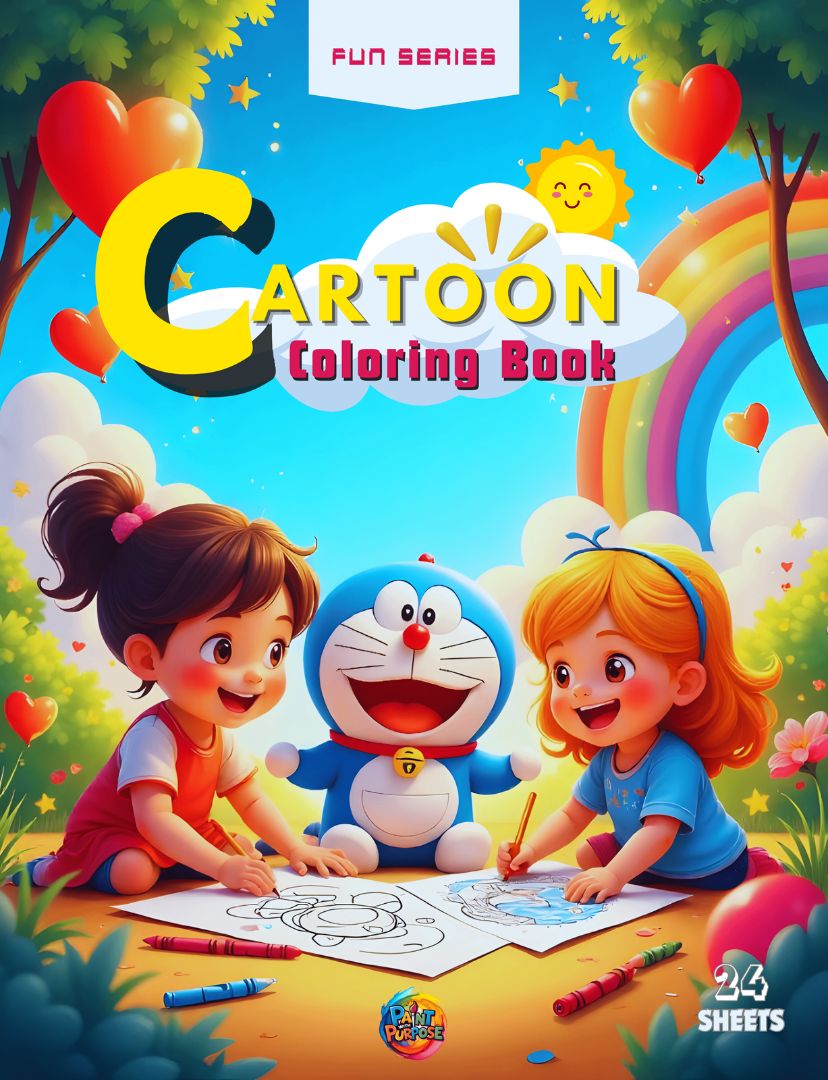 cartoon coloring book for kids and adults