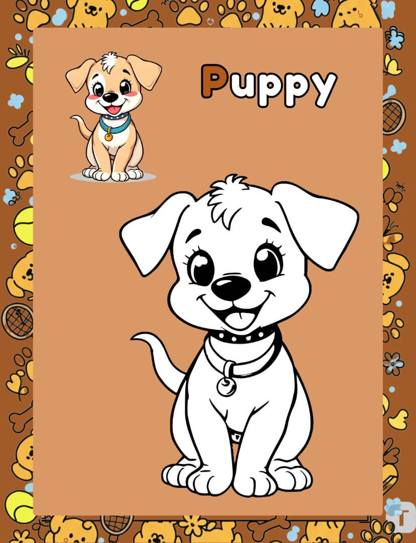 cute puppy coloring pages