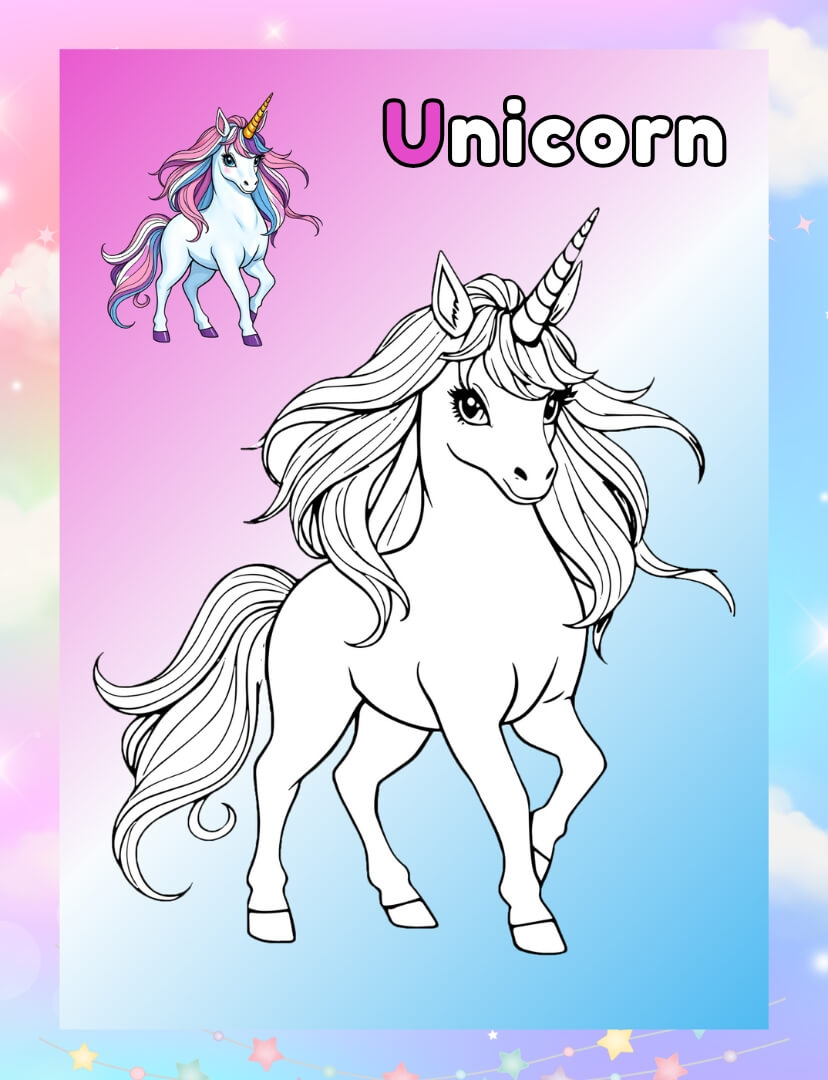 cute unicorn coloring pages